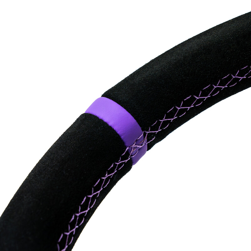 DriftShop Steering Wheel (70 mm Dish), Purple Edition, Black Suede